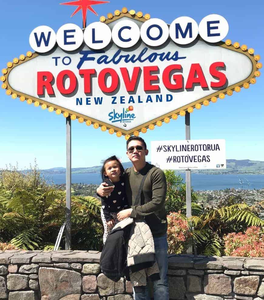 Charvel with his daughter in New Zealand