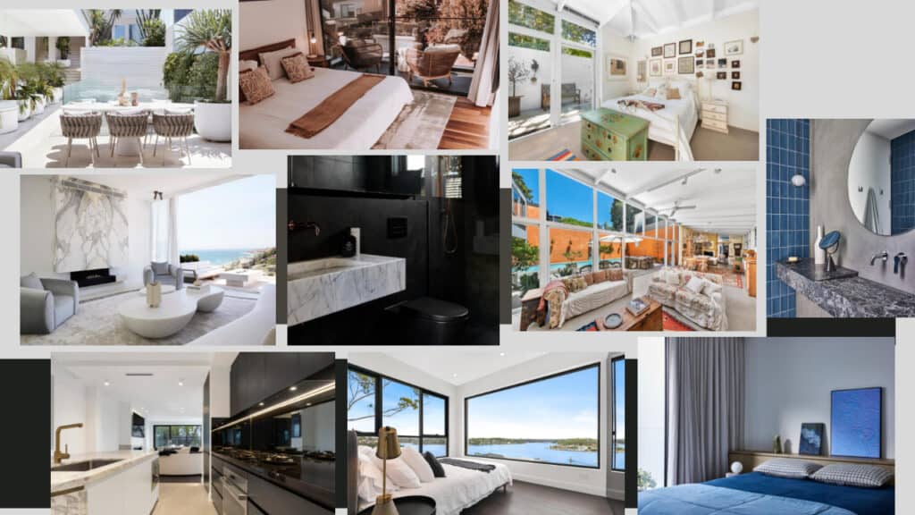 A collage of different sydney hotels.