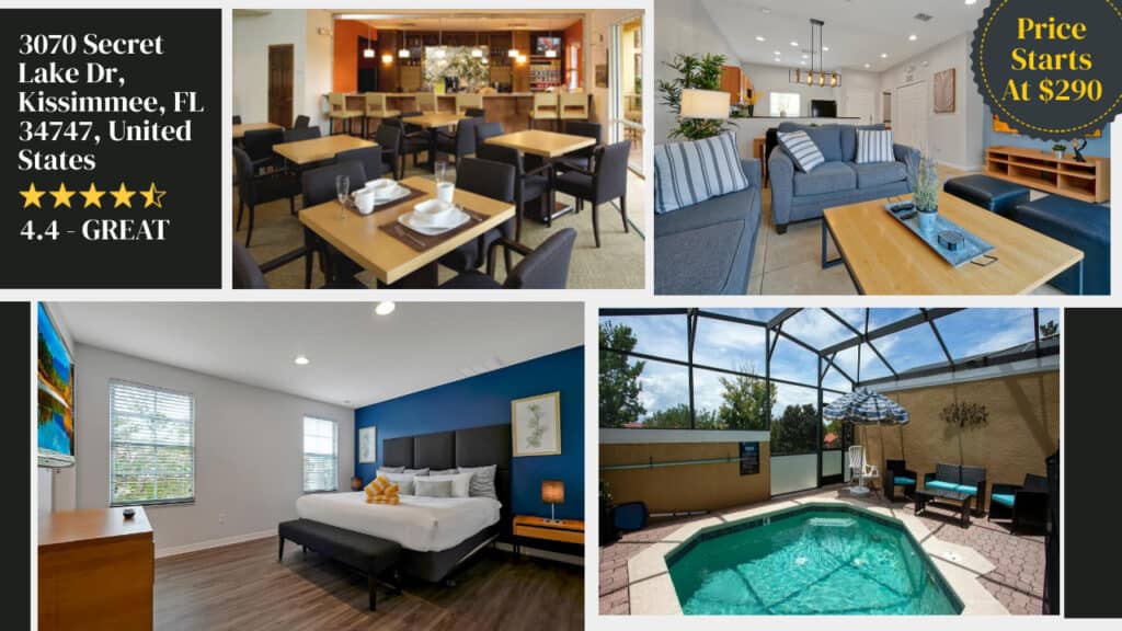 A collage of different rooms in Florida hotels.