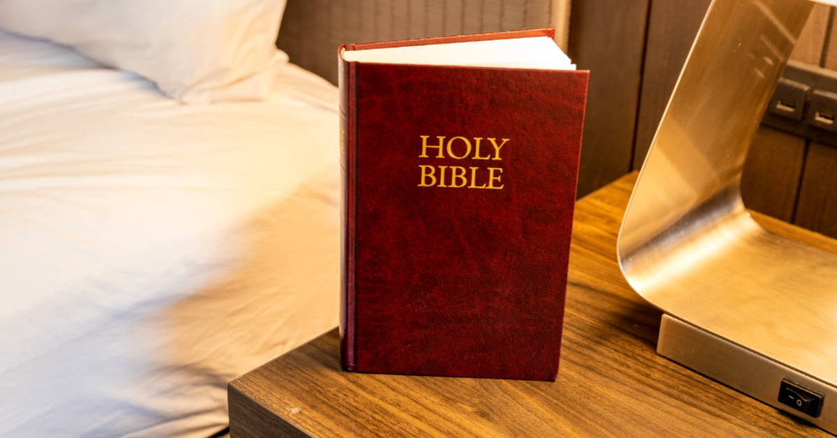 Holy Bible in a hotel room